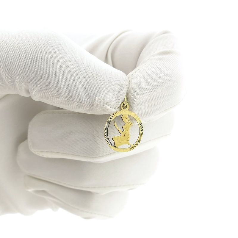 Image 11 of Gold zodiac sign pendant; Virgo