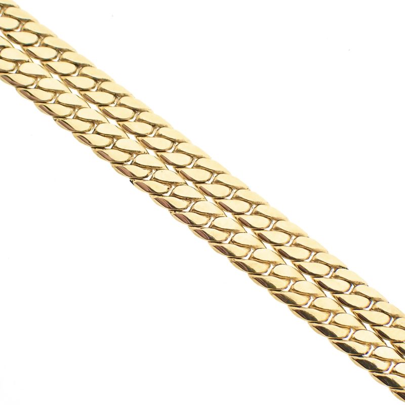 Image 3 of Gold flat gourmet link chain