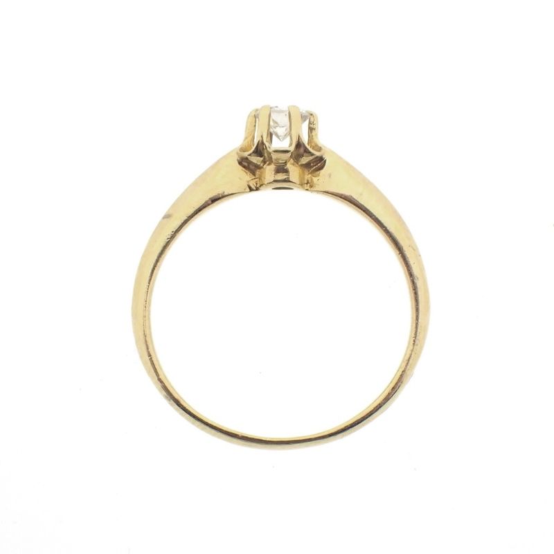Image 5 of Gold solitaire ring with diamond; 0.17 ct.