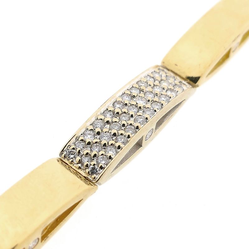 Image 9 of 18K Bicolor Gold Link Bracelet with Diamonds; 1.055 ct.