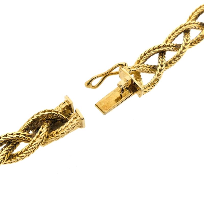 Image 7 of Golden Braided Fox Tail Link Necklace