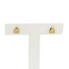 Image 1 of Bicolor gold stud earrings with zirconia