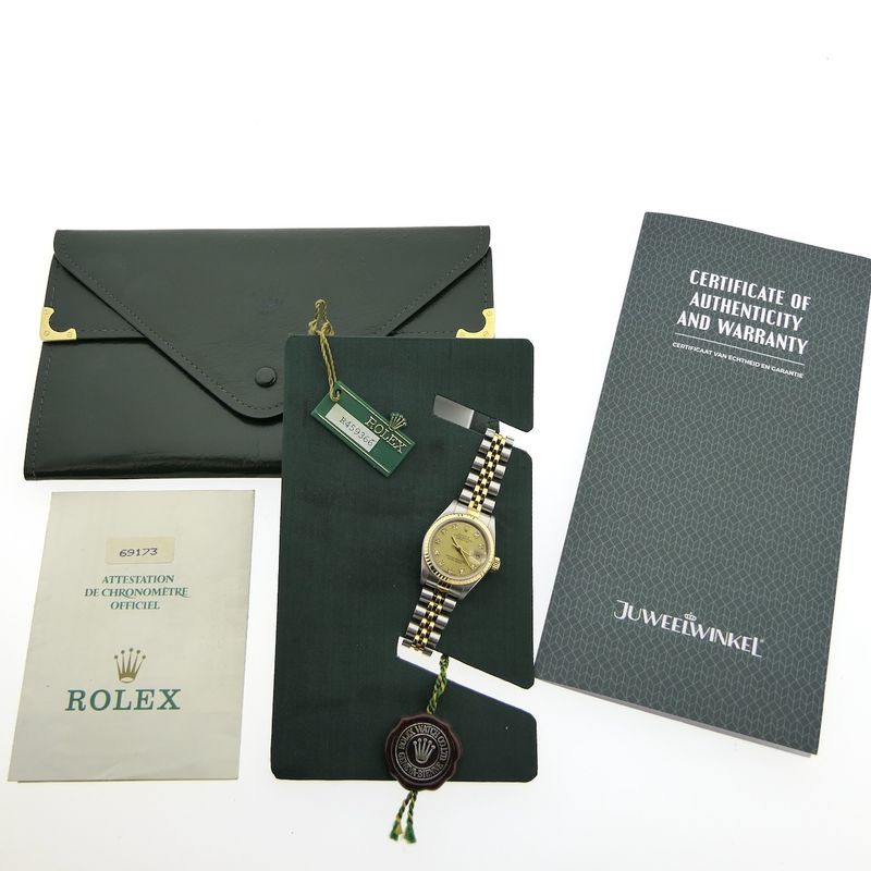 Image 22 of Rolex Lady-Datejust 26mm 69173; 18k. Vintage 18k. gold/steel women's watch with diamonds