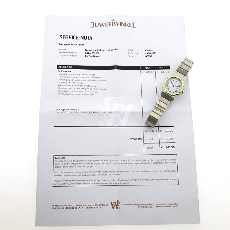 Image 14 of Cartier Santos Octagon Automatic 2966; 18k gold/steel watch