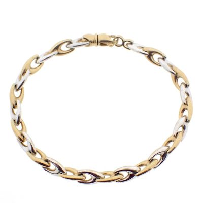 Two-tone gold fantasy link bracelet | 19 cm Image 1 of Two-tone gold fantasy link bracelet | 19 cm