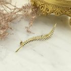 Image 2 of Vintage gold brooch of a feather