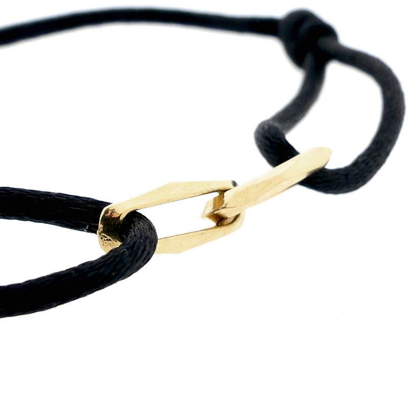 Image 4 of Forever Knots® Handmade Black Satin Bracelet with Gold Link