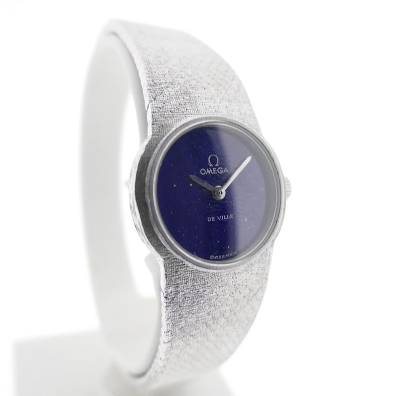 Image 3 of Omega Deville; 18k white gold women's watch with lapis lazuli dial