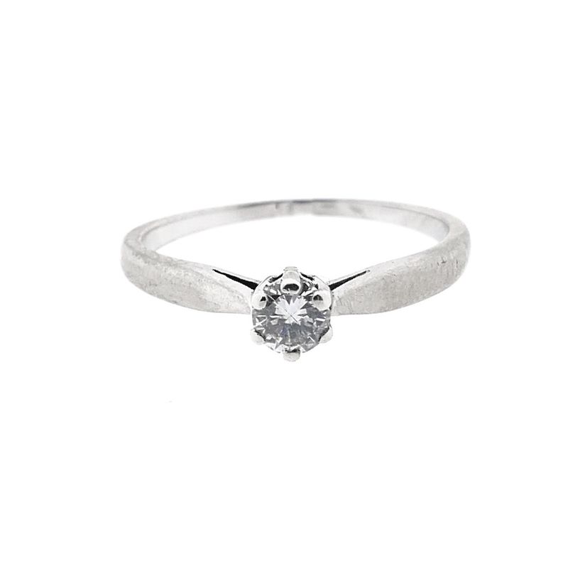 Image 4 of White gold solitaire ring with diamond; 0.18 ct.