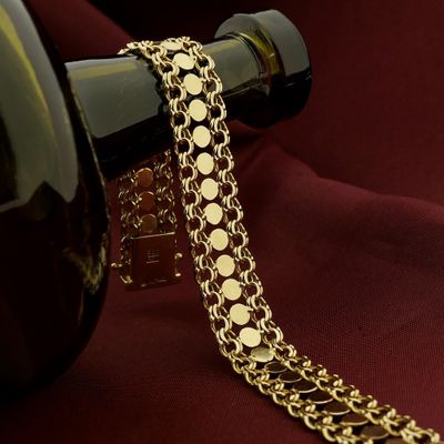 Gold gallery wire link bracelet. Image 2 of Gold gallery wire link bracelet.