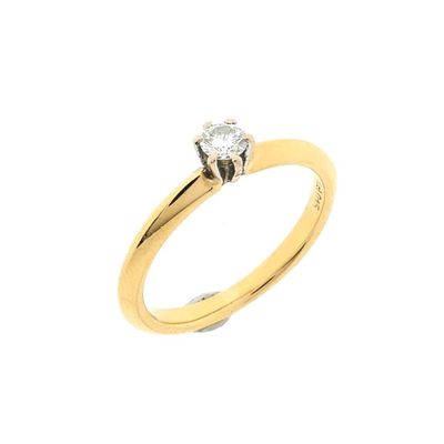 Image 1 of Gold solitaire ring with diamond; 0.15 ct.
