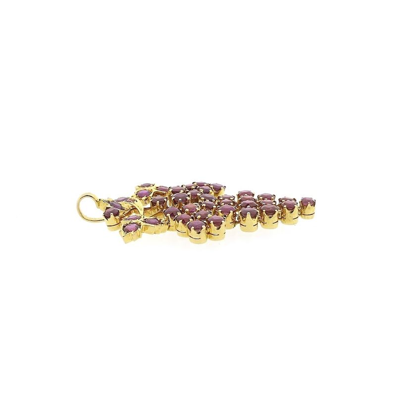 Image 5 of Gold bunch of grapes pendant with ruby