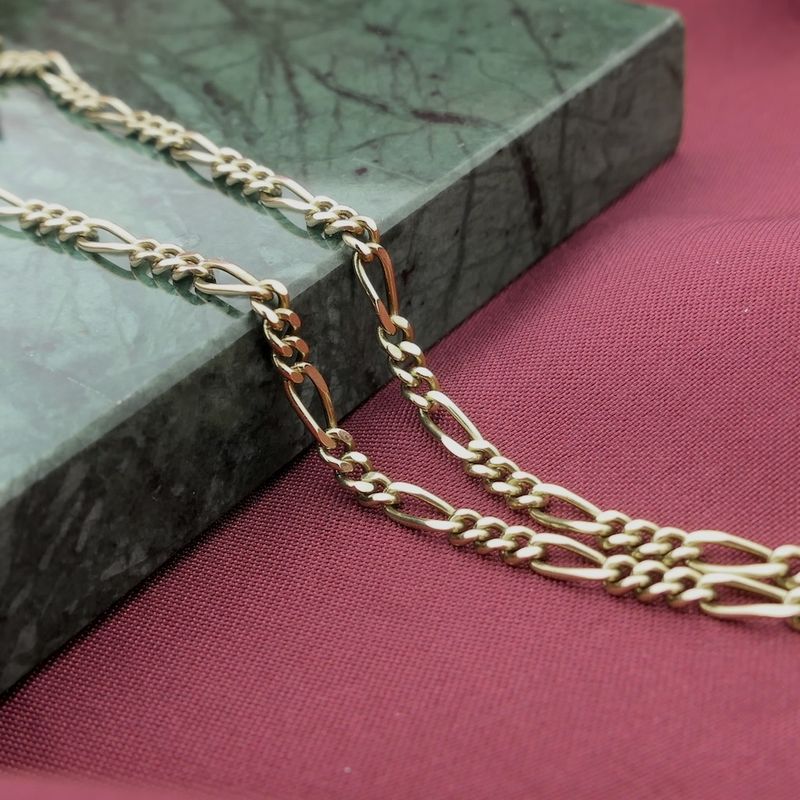 Image 7 of Gold Figaro link chain | 45 cm