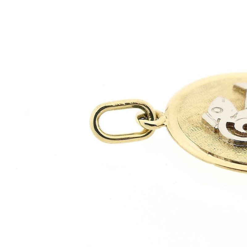 Image 5 of Bicolor Gold Zodiac Pendant; Aries