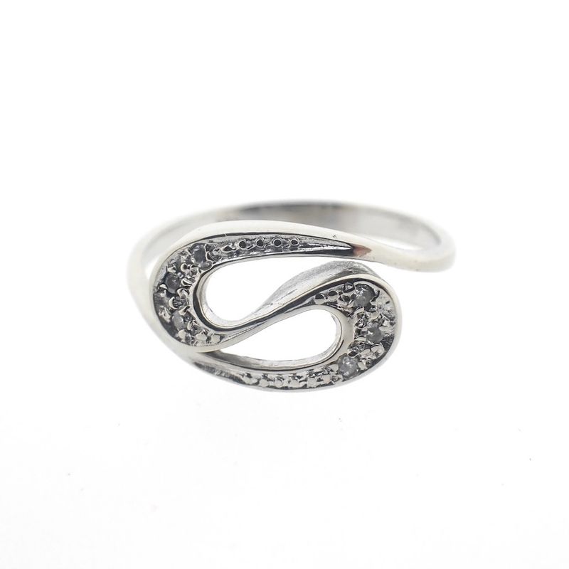 Image 3 of White gold ring with diamond; 0.03 ct