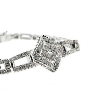 Image 2 of White gold link bracelet with 1.40 ct diamond.