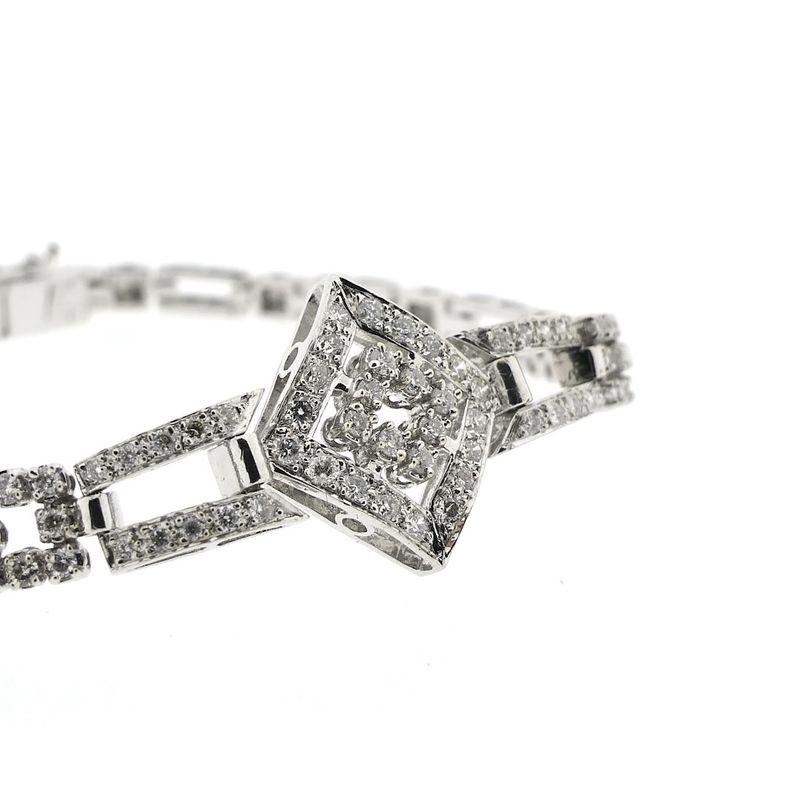 Image 2 of White gold link bracelet with 1.40 ct diamond.