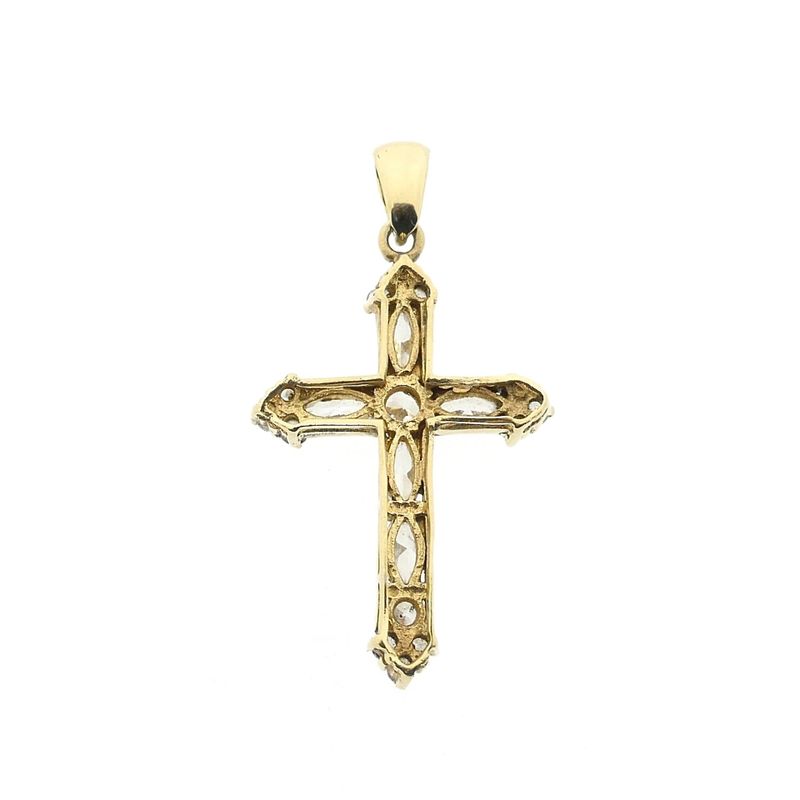 Image 5 of Gold pendant of a cross with zirconia