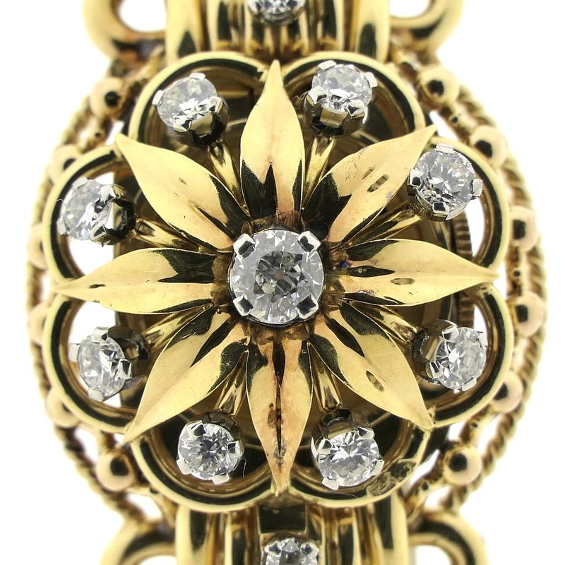 Image 5 of Swiss Geneva Bracelet/Cocktail Watch; 18k gold women's watch with diamonds