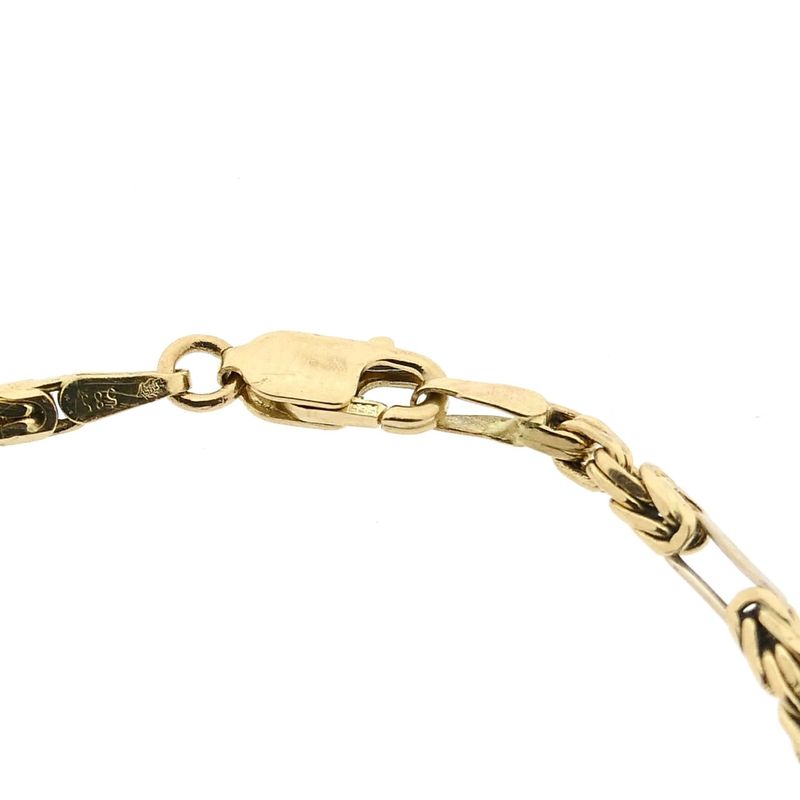 Afbeelding 4 van Bicolor gouden koningsschakel armband | 18 cm 