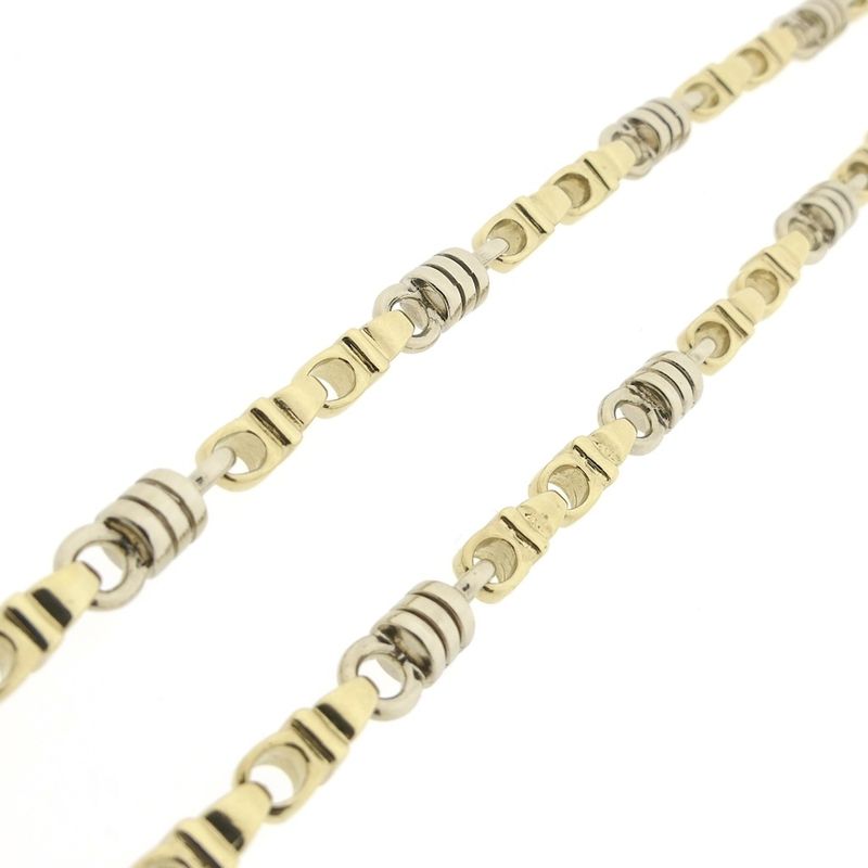 Image 5 of Two-tone solid gold Monte Carlo link chain; Men's