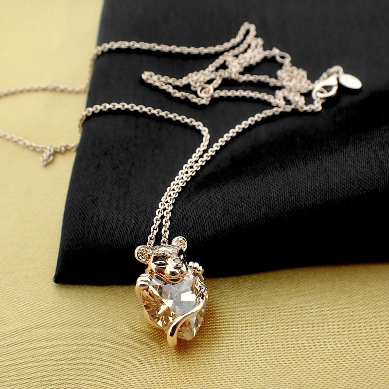 Image 2 of Pandora anchor link necklace with panther pendant; Rose gold plated; | 50 - 60 cm