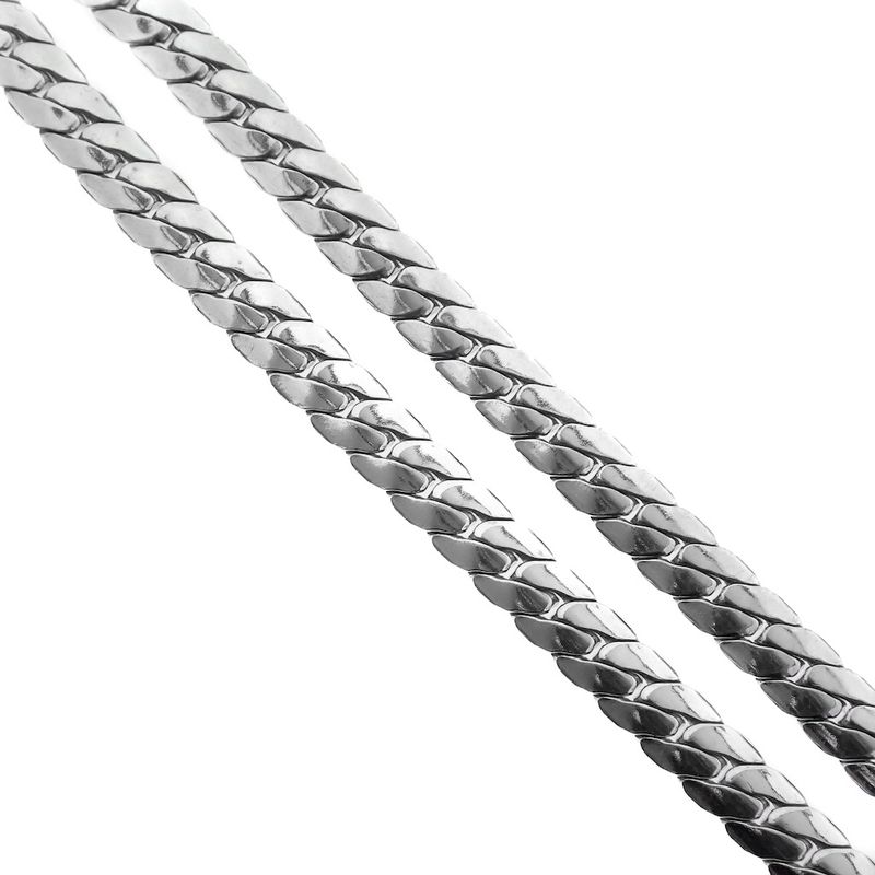 Image 5 of Silver flat gourmet link chain | 50 cm