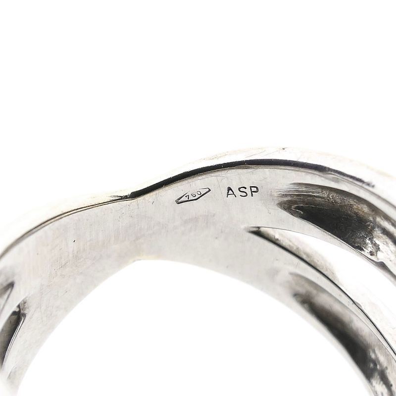 Image 9 of 18K White Gold Crossover Ring with Diamonds