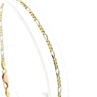 Two-tone gold Figaro link bracelet