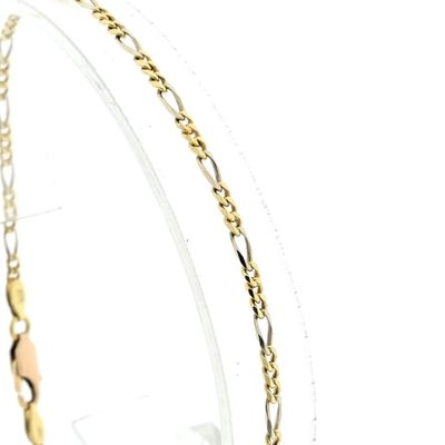 Image 1 of Two-tone gold Figaro link bracelet