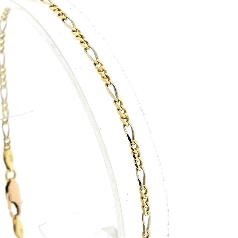 Image 1 of Two-tone gold Figaro link bracelet
