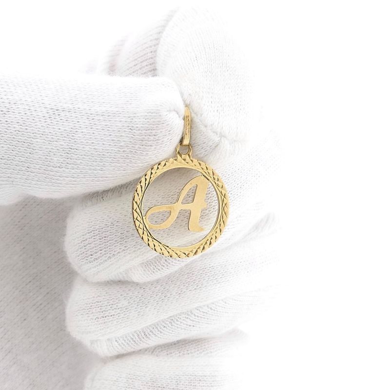 Image 9 of Gold pendant; Letter A