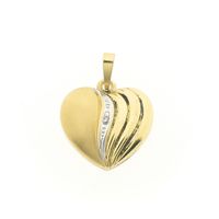 Gold heart pendant with diamond | 0.005 ct.