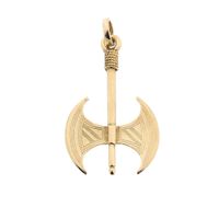 Gold pendant of a labrys.