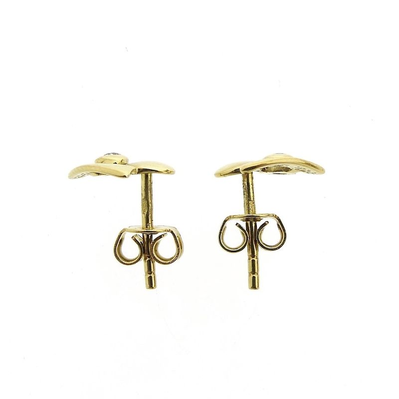Image 6 of Gold stud earrings with diamonds