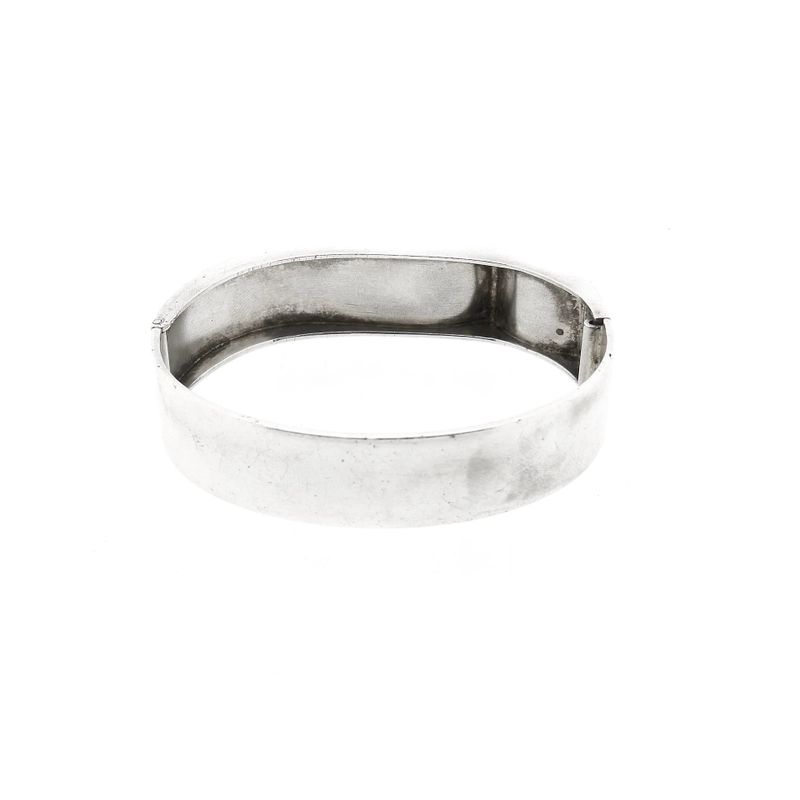 Image 4 of Silver Artistic Slave Bracelet; Size M/L