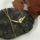 Image 8 of Gold gourmet link necklace with fixed pendant and zirconia