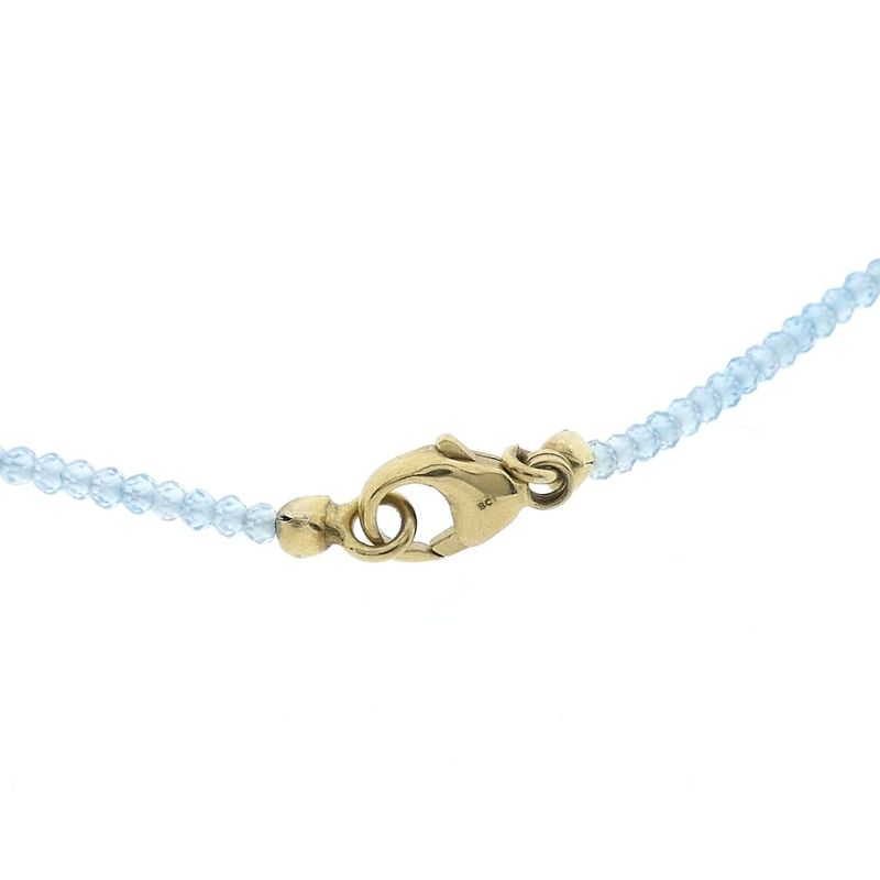 Image 3 of 9 carat light blue topaz bead necklace