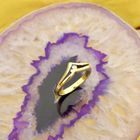 Image 6 of Gold ring with diamond; 0.05 ct.