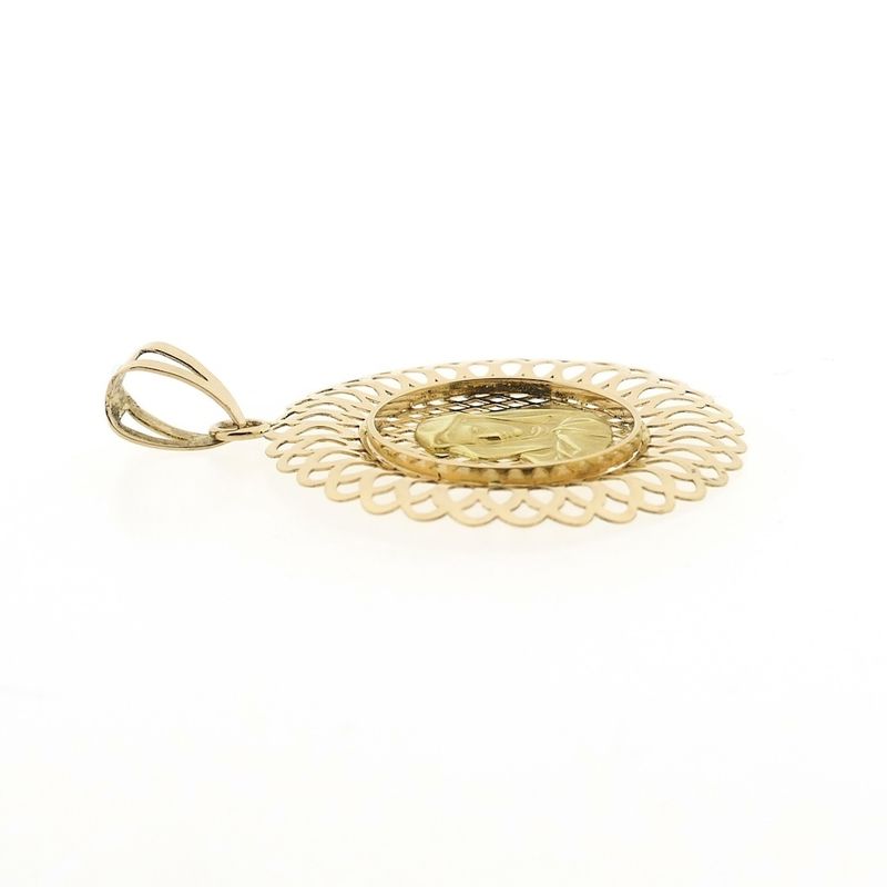 Image 4 of Two-tone gold pendant with the face of Mary