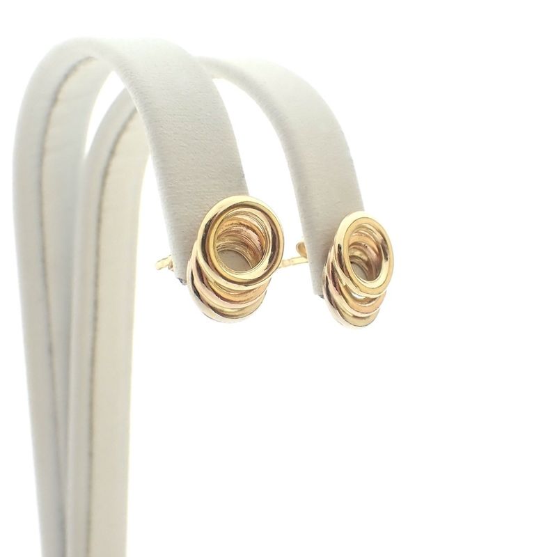 Image 3 of 18 ct. Tricolor gold stud earrings