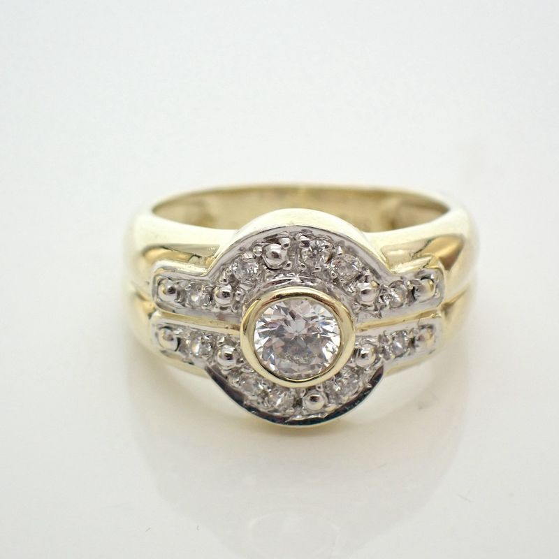 Image 5 of Gold pinky ring with zirconia