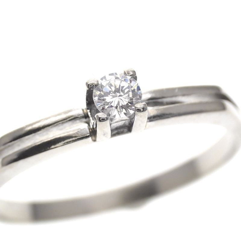 Image 3 of White gold solitaire ring with zirconia