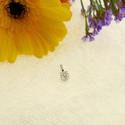 Image 2 of 18 carat white gold pendant with diamond | 0.12 ct.