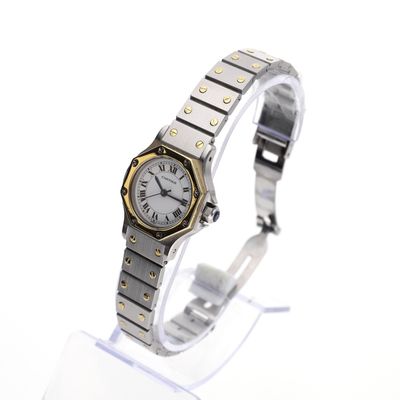 Image 2 of Cartier Santos Octagon Automatic 0907; 18k gold/steel women's watch