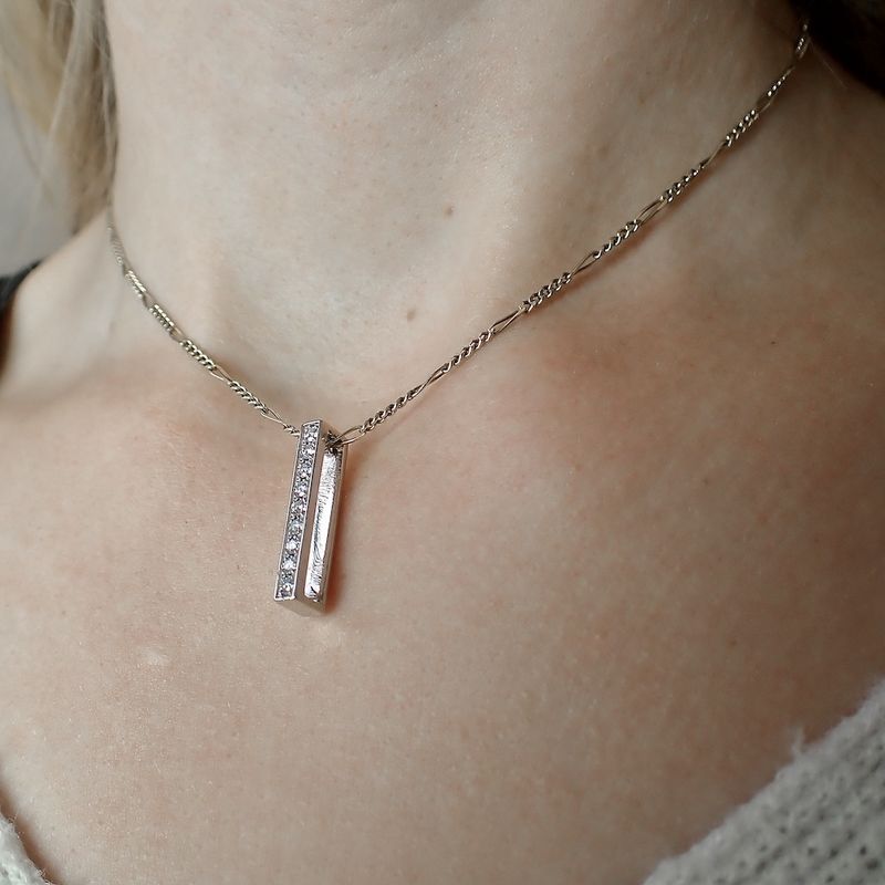 Image 7 of 18K white gold pendant with diamonds | 0.27 ct.