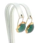Image 3 of Gold earrings with nephrite/jade | Vintage