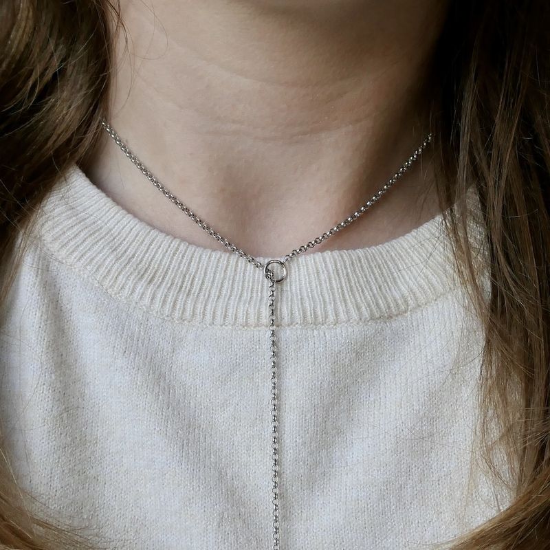 Image 7 of 18-karat white gold jasseron link chain | 60 cm