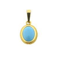Vintage gold pendant with turquoise