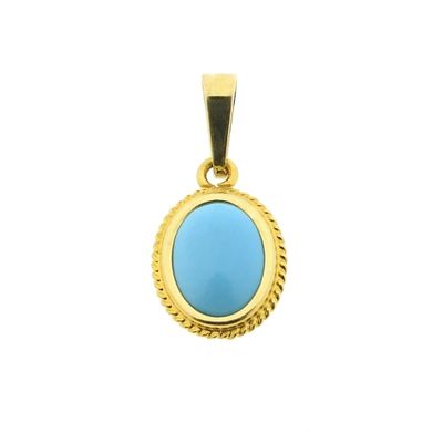 Image 1 of Vintage gold pendant with turquoise